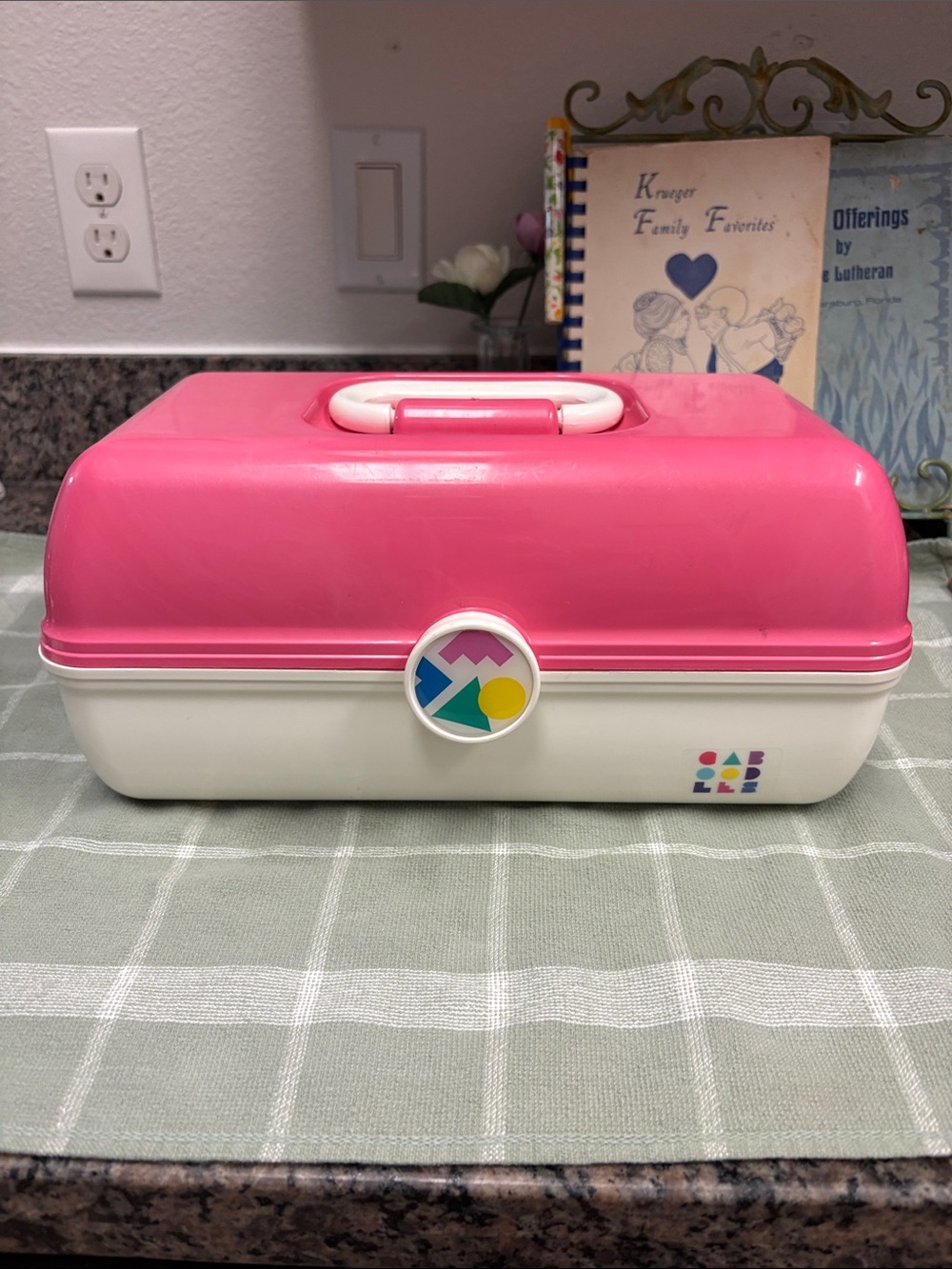 Caboodles Pink and White Cosmetic Carry Case with Handle